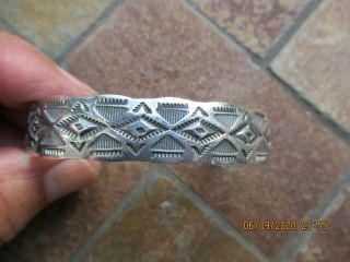 Vintage Southwestern Sterling Silver Bracelet W Hallmarks,  25 Gtw