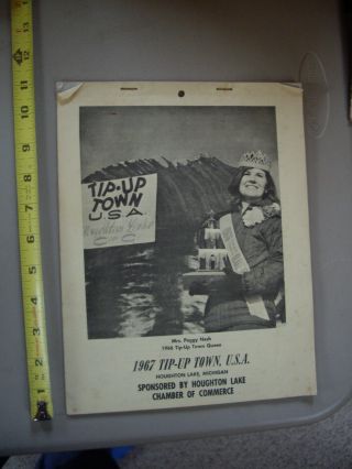 1967 Tip Up Town Calendar Houghton Lake Michigan Complete - Hard To Find Tut