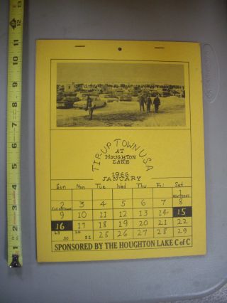 1966 Tip Up Town Calendar Houghton Lake Michigan Complete - Hard To Find