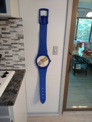 Swatch Style Wall Watch Vintage 1980s Wall Clock Wrist Swatch 53 Inches
