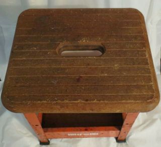 VINTAGE HIRSH TOOL STOOL U.  S.  A.  MADE (MAKES A GREAT PLANT STAND) 3