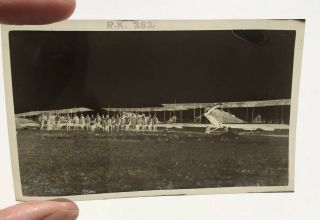 Vintage Photograph Negative Group Of Us Army Aviators Early Biplane Airplane 252