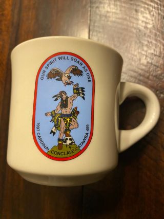 Vintage Boy Scout Bsa Coffee Cup Mug 1997 Cardinal Conclave Catawba 459