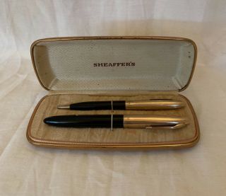 Vintage Sheaffers Fountain Pen And Pencil Set In Case