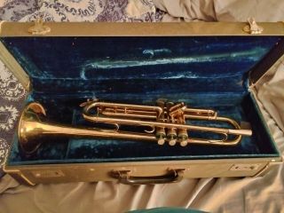 Vintage Selmer Bundy Trumpet W/ Hard Case,  & Mouthpiece Visible Etched Marking