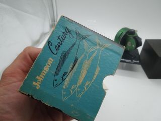 VINTAGE JOHNSON CENTURY 100A FISHING REEL GREAT COND.  BOX & PAPERWORK 3