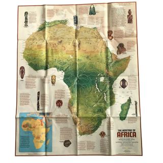 National Geographic The Peoples Of Africa The Heritage Of Africa Map Vtg 1971