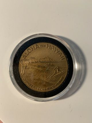 1975 Hawaii Dollar Honolulu,  Aloha from Hawaii,  Chamber of Commerce Coin 2