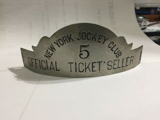 Vintage York Jockey Club Ticket Seller Hat Badge (early 1900 