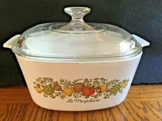 Vintage Corning Ware Spice Of Life Casserole Dish With Glass Lid,  A - 3 - B 3 Liter