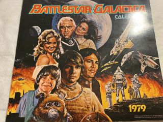 Vintage Battlestar Galactica Calendar 1979 Sci Fi With Pullout Cylon Poster