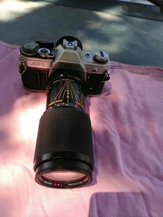 Vintage Canon Ae - 1 35mm Film Camera W Lens Zivnon 1:3.  8 80 - 205mm
