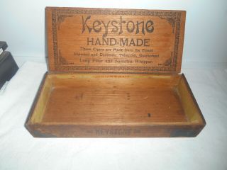 Rare Vintage Keystone Wood Cigar Box.  L@@k