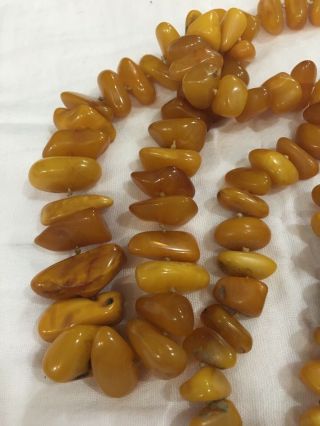 Vintage Butterscotch Egg Yolk Amber Beads Necklace 26 Inches
