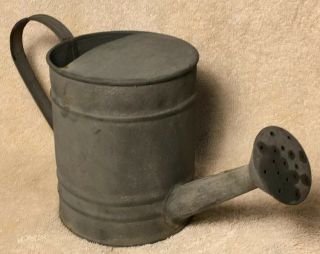 Vintage Galvanized Metal Watering Can Small 1qt.  Sprinkler Nozzle