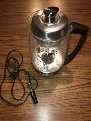 Vintage 1960s Proctor - Silex Glass Light - Up 10 - Cup Percolator Coffee Pot Maker
