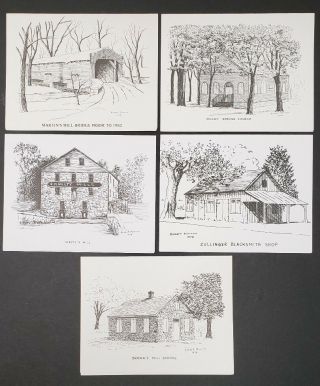 Pennsylvania Artist Robert Morrow Waynesboro & Other Cards Blank Pack Of 10 (j)