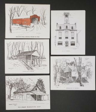 Pennsylvania Artist Robert Morrow Waynesboro & Other Cards Blank Pack Of 10 (g)