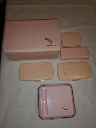 Vintage Mary Kay Compacts,  Travel Case And Brushes -