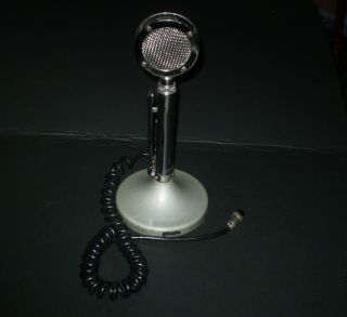 Vintage Chrome Us Astatic D - 104 Ham Cb Radio Microphone,  T - Ug8 Stand Foster Plug