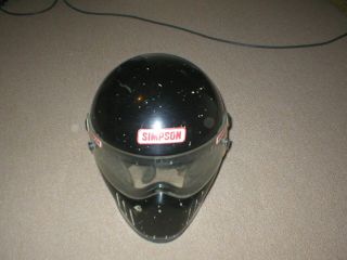 Vintage Simpson Bandit Racing Helmet Size 7 - 1/2 Black