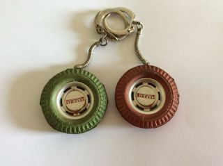 2 Porte Clefs Pneu Pirelli - Garage - Voiture - Vintage - Keychain - M
