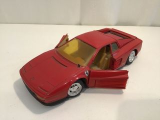 Vintage.  Revell G.  M.  B.  H 1988.  Red Ferrari Testarossa 1:24 Scale Model Car 454