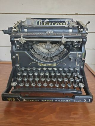 Vintage Underwood Standard Typewriter No.  5 1920 