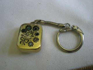 Vintage Reuge Music Box Key Chain W/ Bouquet Of Flowers But Song Unknown