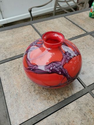 Vintage Marked Czech Czechoslovakia Art Glass Multi Color Vase