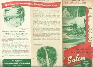 Salem Oregon Vintage Travel Brochure Circa 1950 