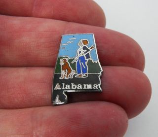 Vintage Pin Alabama State Souvenir Enamel Hat Lapel Tie Tack Pin Back