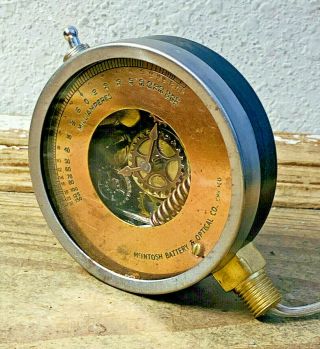 One - Of - A - Kind Led Illuminated Vintage Brass Pressure Gauge,  Steampunk Industrial