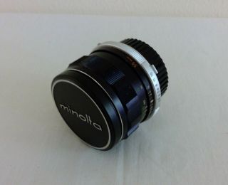 Vtg Minolta Mc W.  Rokkor Hg 1:2.  8 F=35mm Camera Lens & Shield 4596004