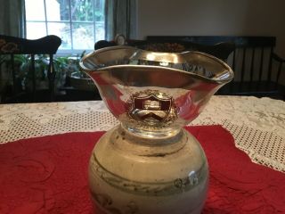 Vintage Princeton University Crystal Glass Bowl Silver Rim Dish
