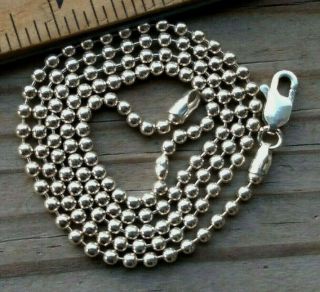 Vintage Stamped 925 Italy Sterling Silver Balls Chain Necklace 20 " Long 9.  3 Gr