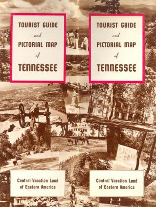Vintage Tourist Guide & Pictorial Map Of Tennessee Suggested Tours Circa 1950 