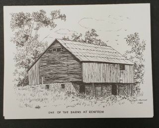 Pennsylvania Artist Robert Morrow The Barn At Renfrew Cards Blank Pack Of 10 (h)