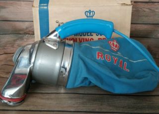 Vintage Royal 501 Blue Handheld Vacuum Cleaner With Bags - Needs Belt