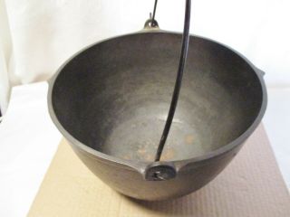 Vintage Cast Iron Kettle Cauldron Pot Marked No.  " 3 " Bail Handle Gatemarked