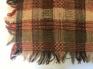 Vintage Loom Hand Woven Throw Blanket Fringe Lightweight Shawl Cloth Coverlet