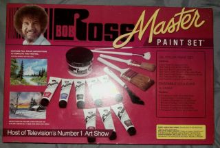 Vintage Bob Ross Master Paint Set Joy Of Painting (missing Three Brushes)