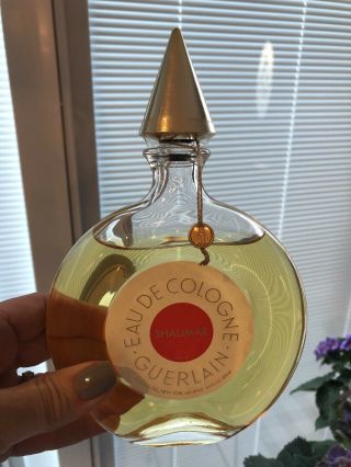 Vintage Guerlain Shalimar 6.  8 Oz.  200 Ml Eau De Cologne Near Full Large Bottle