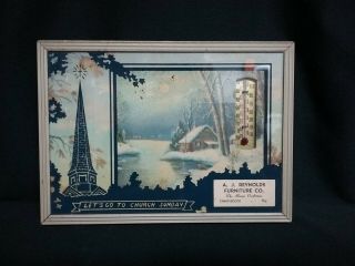 Vintage Advertising Picture Thermometer A.  J.  Reynolds Furniture Co.  Owensboro Ky.