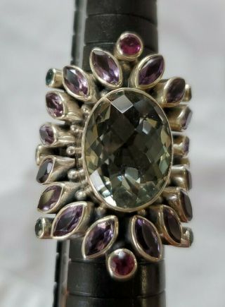 Vintage Limited Edition Raj Nicky Butler Multi Gemstone Ring,  Size 6,  288/600