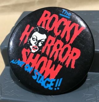 Vintage 1970s Rocky Horror Aussie Stage Show Tin Pin Badge Made In Sydney Exc