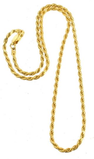 Vintage Sterling Gold Wash Vermeil Twist Chain Necklace 1970 