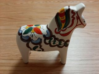Vintage Dala Swedish Horse Ceramic Figure Handpainted 2