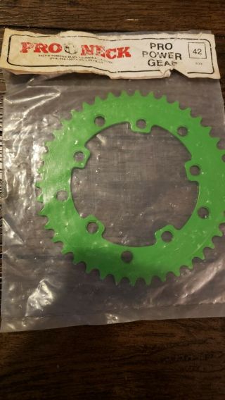 Nos Vintage Pro Neck Power Gear Green 42 Tooth Like Tuf Neck 1980s Old Stock