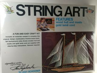 String Art Kit Tall Ship Tc2021 Schooner Sail Boat Vintage 1978 Open Door Usa